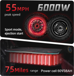 S5 Electric Scooter 6000W Dual Drive Motor with Seat 1