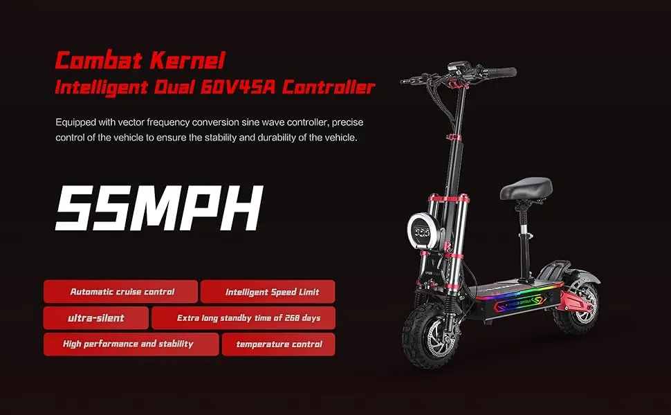 S5 Electric Scooter 6000W Dual Drive Motor with Seat 13