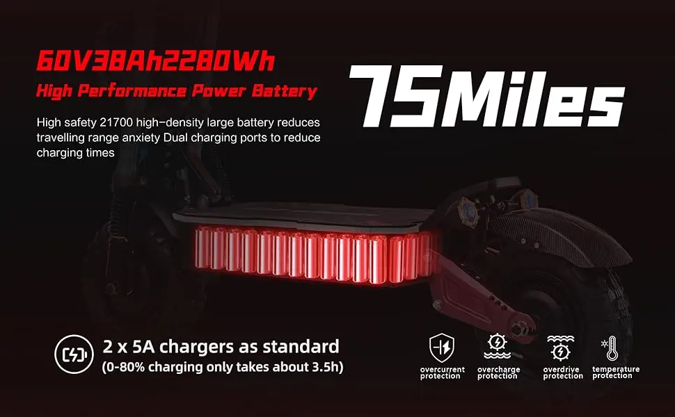 S5 Electric Scooter 6000W Dual Drive Motor with Seat 14