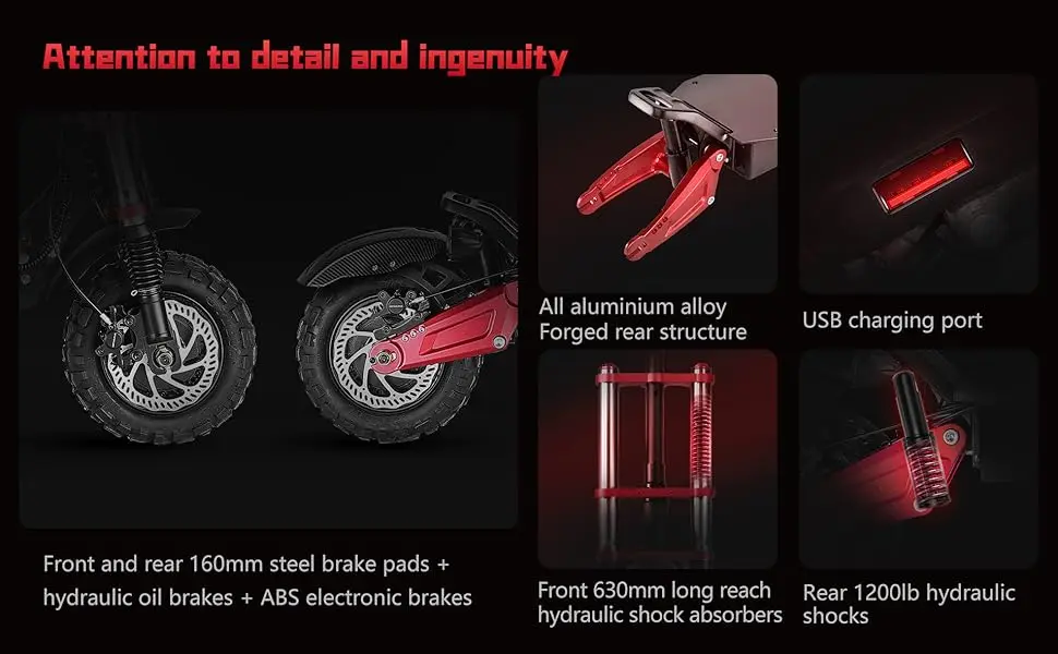 S5 Electric Scooter 6000W Dual Drive Motor with Seat 16